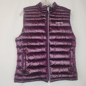 Arctica Womens Large Puffer Ski Vest Goose Down Packable Purple NWT
